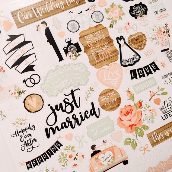 Stickers Livre D'or Vintage Stickers Mariage 230 Motifs - Autocollants Livre D'Or & Album Photo Stickers Citations Romantiques