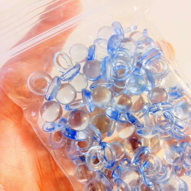 Blue Plastic Pacifier Set of 50, Blue Baby Pacifiers, Baby Binky, Small Acrylic, Plastic Toys ...