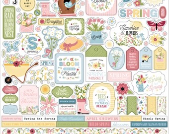In Full Bloom Stickers, 12"X12" Sticker, Scrapbook Paper, Floral Gifts, Spring Flower Stickers, #17
