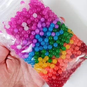 Over 1170 Beads, Imitation Jade Rainbow Glass Beads, Bright Colored, 6.5mm, Baking Painted, Smooth Opaque Multicolored Beads, #28E