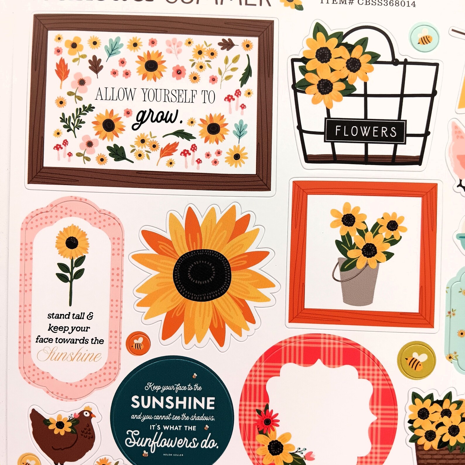 Sunflower Sticker Label Sunflower Summer Stickers, 12
