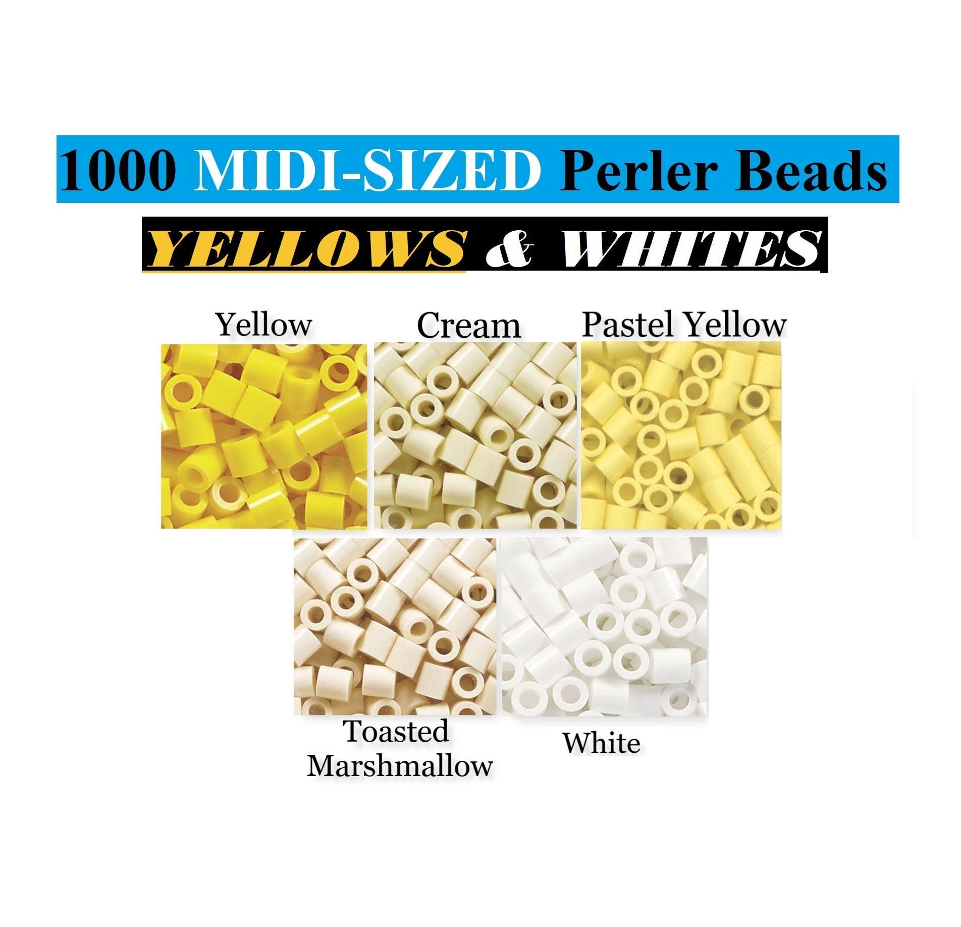 Yellow Perler Beads 2 PegBoards