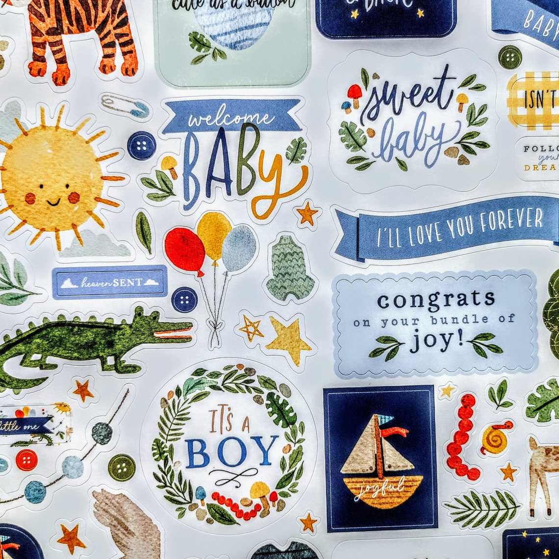 Welcome Baby Boy Stickers, 12