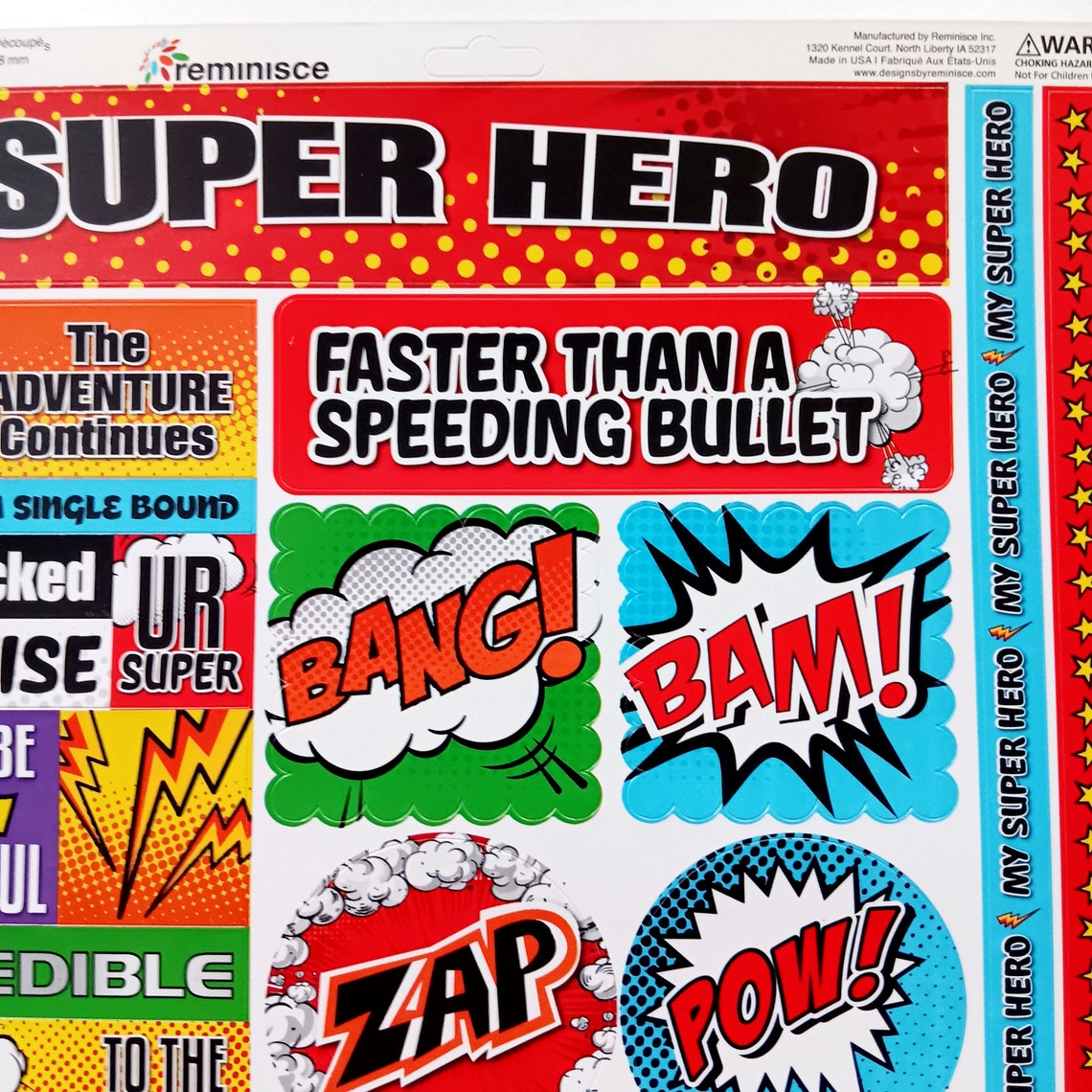 My Super Hero Stickers, Action Figure Stickers, 12 Inch Cardstock ...