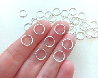 100pcs, 10mm Jump Rings, Silver Jump Rings, Closed but Unsoldered, Iron Jump Rings, Jewelry Findings, Jewelry Crafting, Jewelry Making, #13B