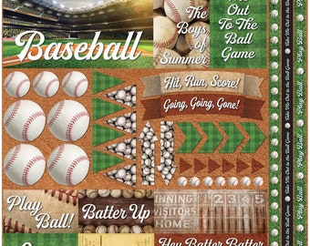 Baseball Stickers, 12"X12" Sticker, Scrapbook Stickers, Sports Fan Sticker, Baseball Fan, Cardstock Sticker, Sticker Sheets,Hall of Fame,#11