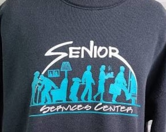 Vintage 90's Large 'Senior Services Citizen' Graphic Made In USA Sweatshirt.