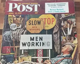 The Saturday Evening Post April 12, 1947. Epic Antique Advertising Perfect For Modge Podge Projects. Useful For Artwork Projects and More.