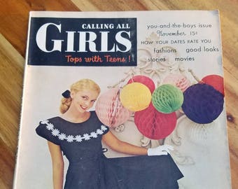 1947, November, "Calling All Girls" Tops with Teens! You and the Boys Issue. Wie Ihre Daten Sie bewerten. Mode. Gute Looks. Geschichten. Filme