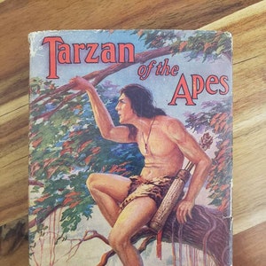 Tarzan of the Apes Book, 1914. A.C. McClurg & Co em Chicago. Sobrecapa original, intacta. Epic Antique Hippity History.