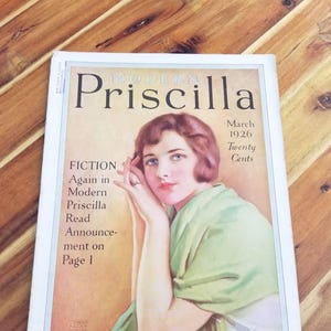 Priscilla moderna de marzo de 1926. Número &#39;Fiction Again&#39;. Publicidad de Hippity Antique.
