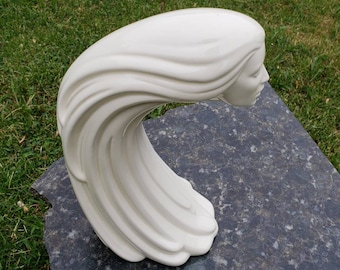 Incredible Physic Defying Ceramic Art Sculpture. Stylish, Chic Piece. 8 1/2" Length x 12 1/2" Tall. Perfect Centerpiece Talking Point.