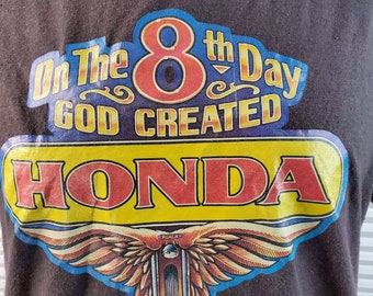 Vintage On The 8th Day God Created Honda Iron On Transfer Motorcycle 