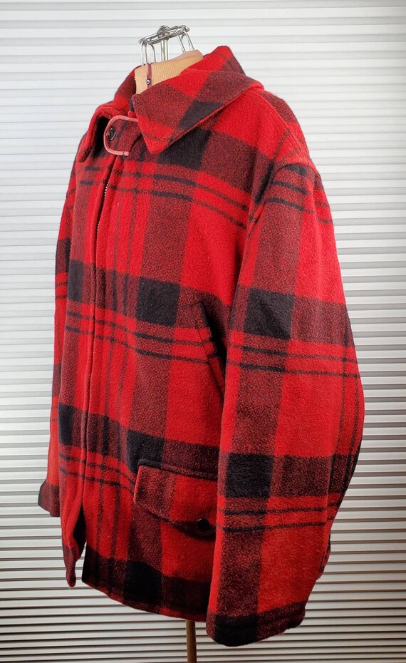 1960's Wool Plaid Hunting Jacket. LARGE Styled Fo… - image 6
