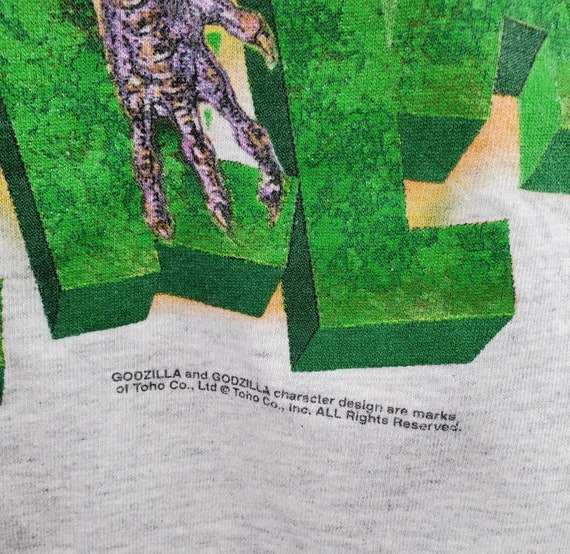 1998 Godzilla Youth Large. Single Stitch. Rare Co… - image 3