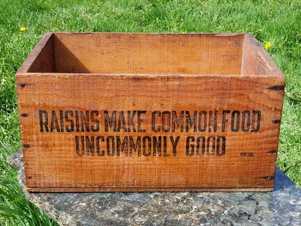 アンティークウッドボックス Sun-Maid Raisins 2 DIFFERENT VINTAGE