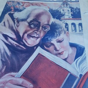 Setembro de 1923, Revista 'Columbia'. 'Uma Carta do Papa'. Jovem Garoto e Papa em Destaque na Capa.