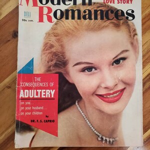 January 1954 &#39;Modern Romances&#39; magazine. &#39;The Consequences Of Adultery&#39;