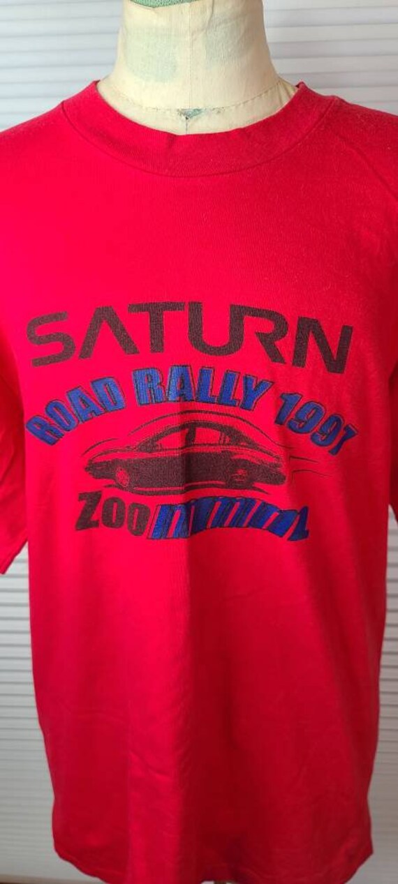Saturn 1997 Hanes Beefy-t Large T-shirt. Road Rally 1997. Zoommm