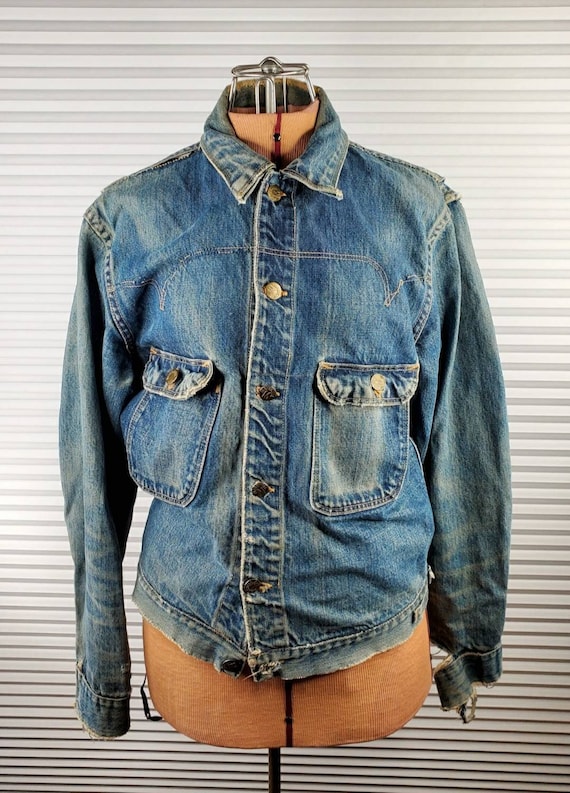 RARE 1940's Madewell Sanforized Denim Jacket. Slee
