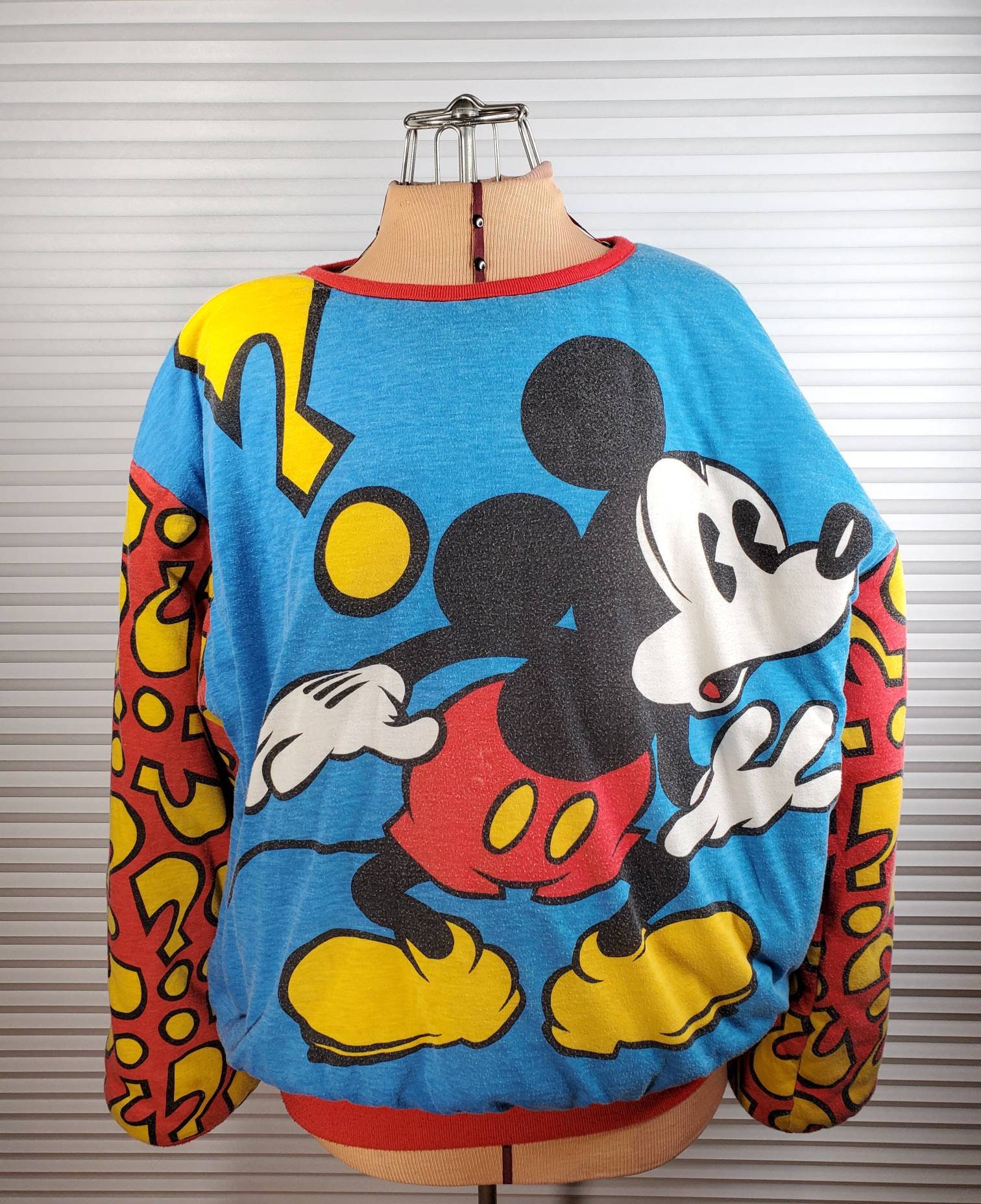 1980-90's Mickey Sweatshirt. LARGE. 'puffy' - Etsy
