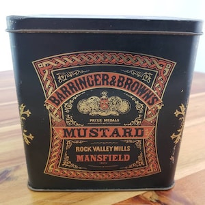 Vintage Collectible Barringer & Brown&#39;s Mustard Container. &#39;Prepared Expressly for Family Use&#39;, 5 1/4&quot; Tall. Great Condition.