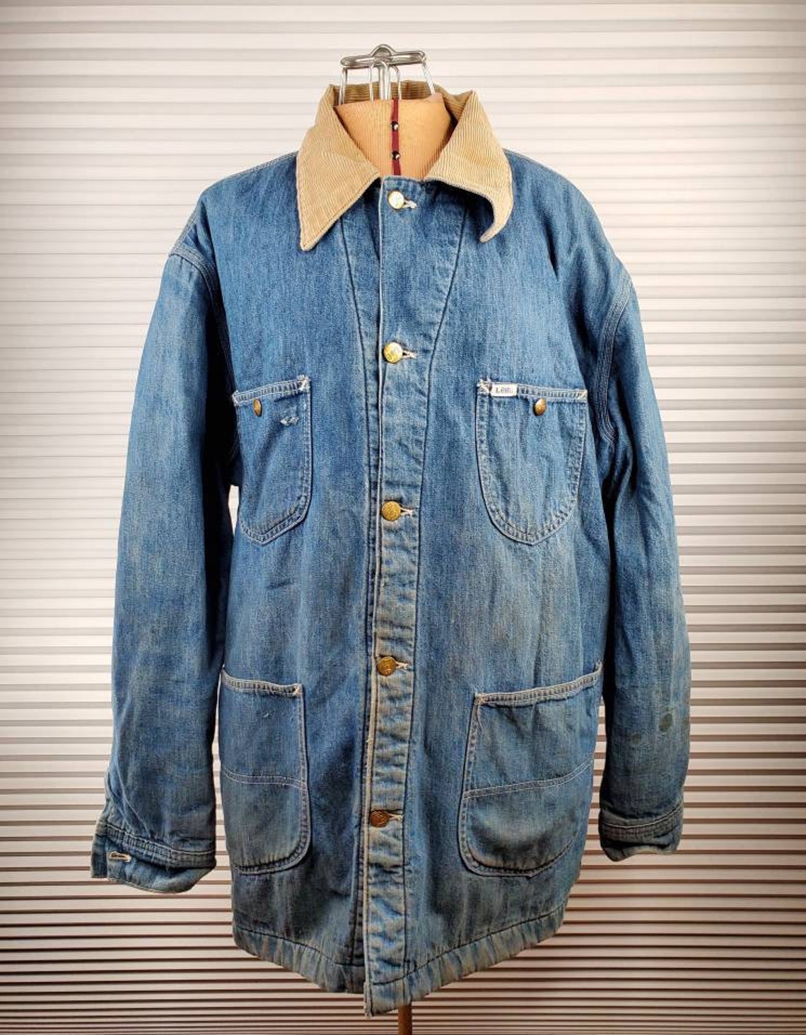 Vintage 1970's Lee Denim Chore Coat. LARGE/XL. 4 Pockets. | Etsy