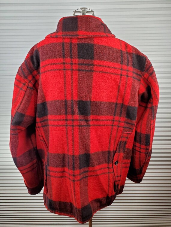 1960's Wool Plaid Hunting Jacket. LARGE Styled Fo… - image 7