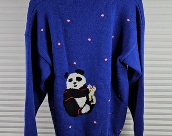 Wool Vintage Panda Sweater. Size 38. Men's Medium. 100% Wool. No Rips or Holes.