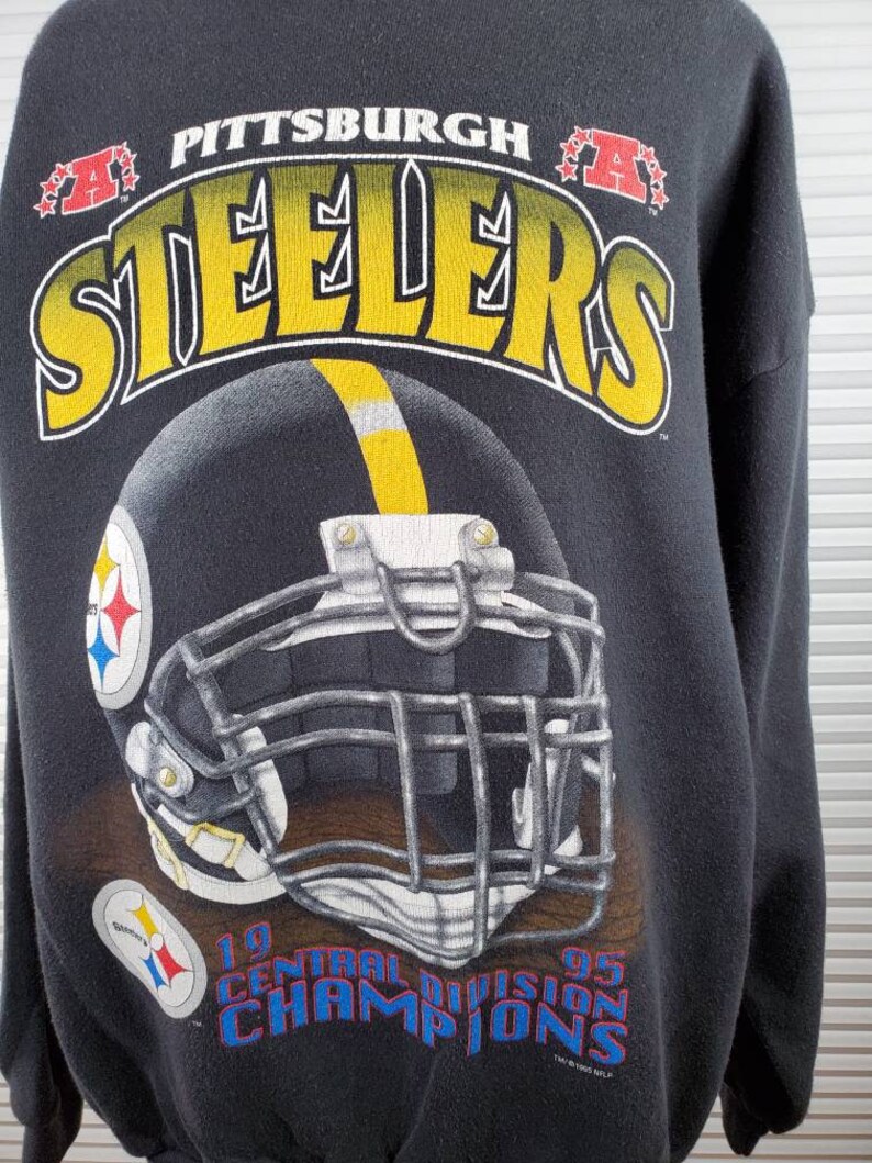 RARE 1995 Pittsburgh Steelers Sweatshirt on 80's Harley - Etsy