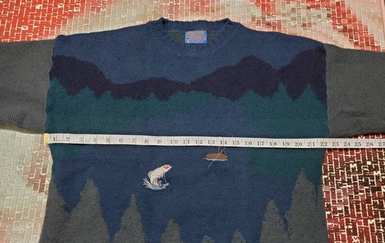 MEDIUM RARE 1960/'s Vintage Pendleton Fishing Sweater Epic Piece of American History.