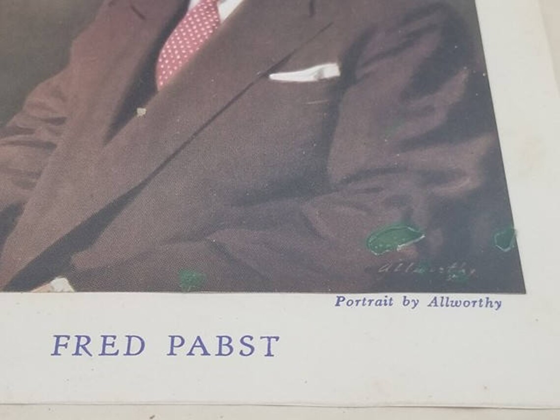 Impossible to Find Antique Fred Pabst Jr. Portraits. Appears Etsy