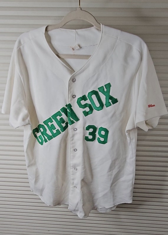 Wilson 1980's XL Baseball Jersey. 'Green Sox'.