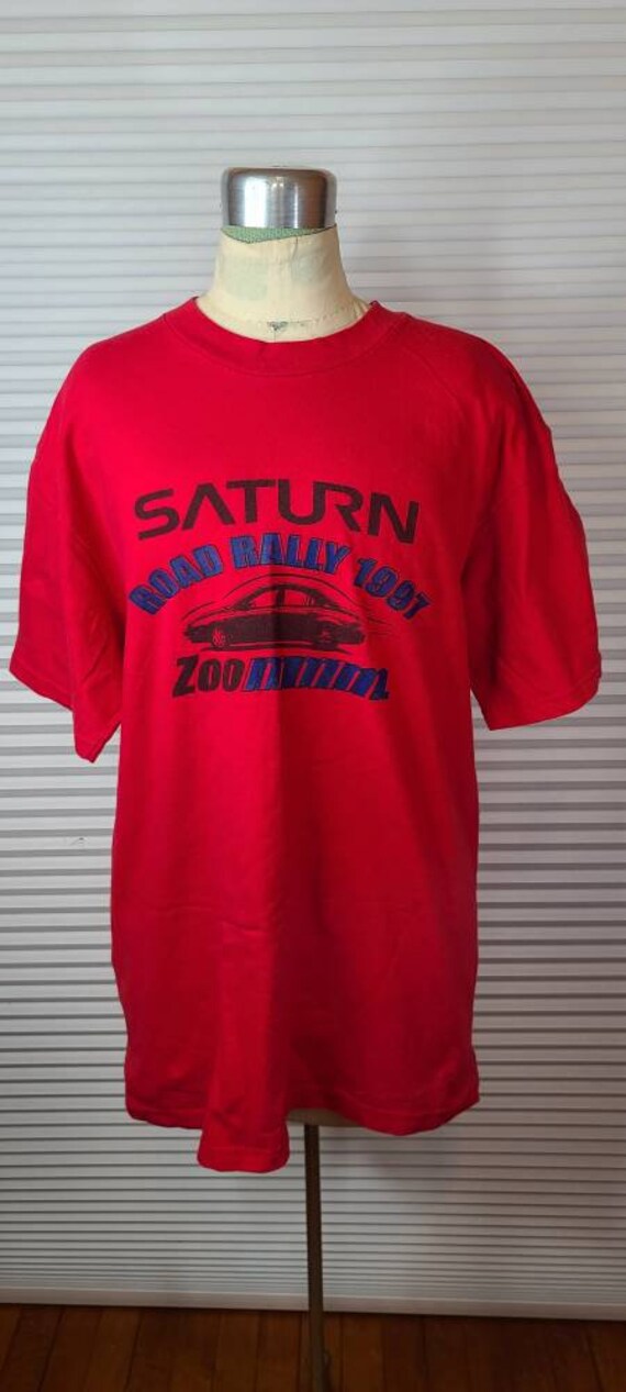 Saturn 1997 Hanes Beefy-t Large T-shirt. Road Rally 1997. Zoommm