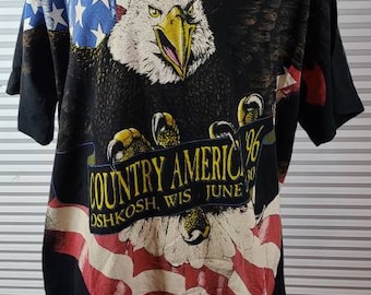 96 XL Country America Festival Tshirt. Oshkosh, Wisconsin, June 27 to the 30th, 1996.