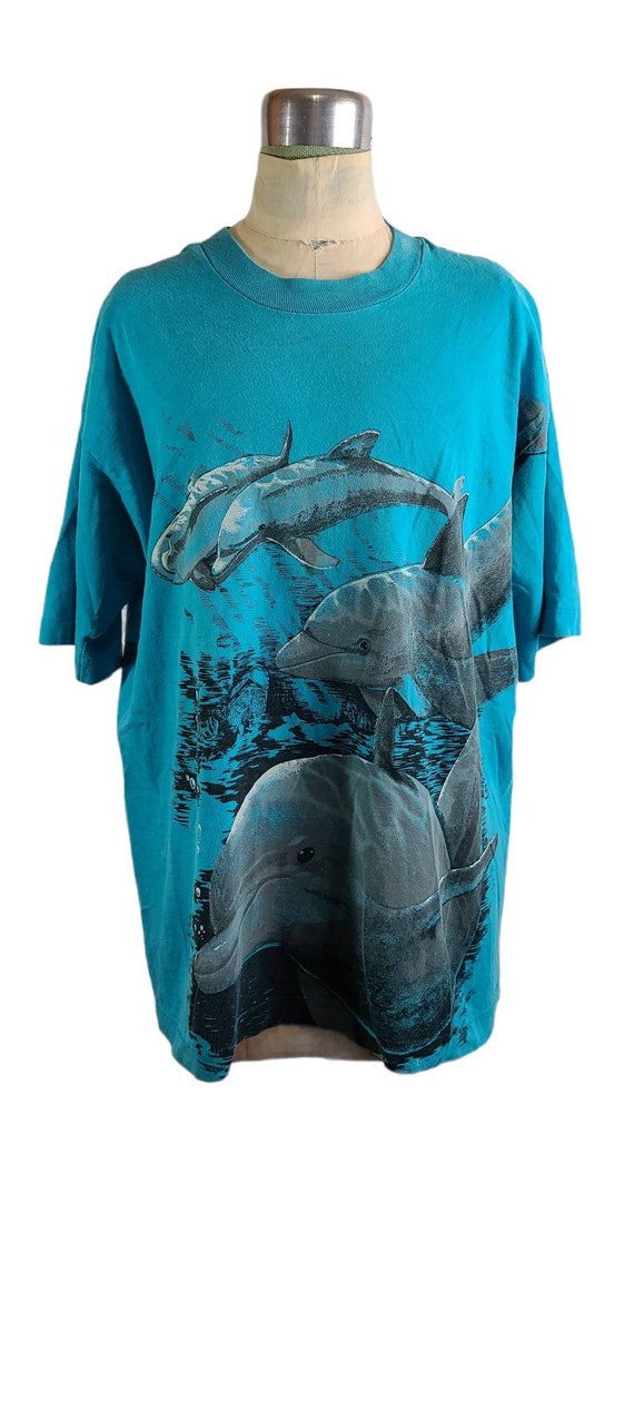 90's Fruit of the Loom Dolphin Front and Back All Over Graphic