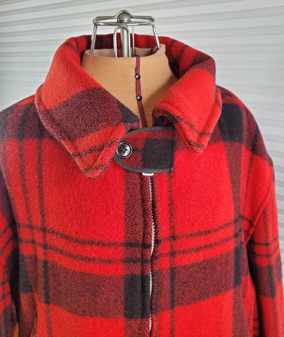 1960's Wool Plaid Hunting Jacket. LARGE. Styled F… - image 2