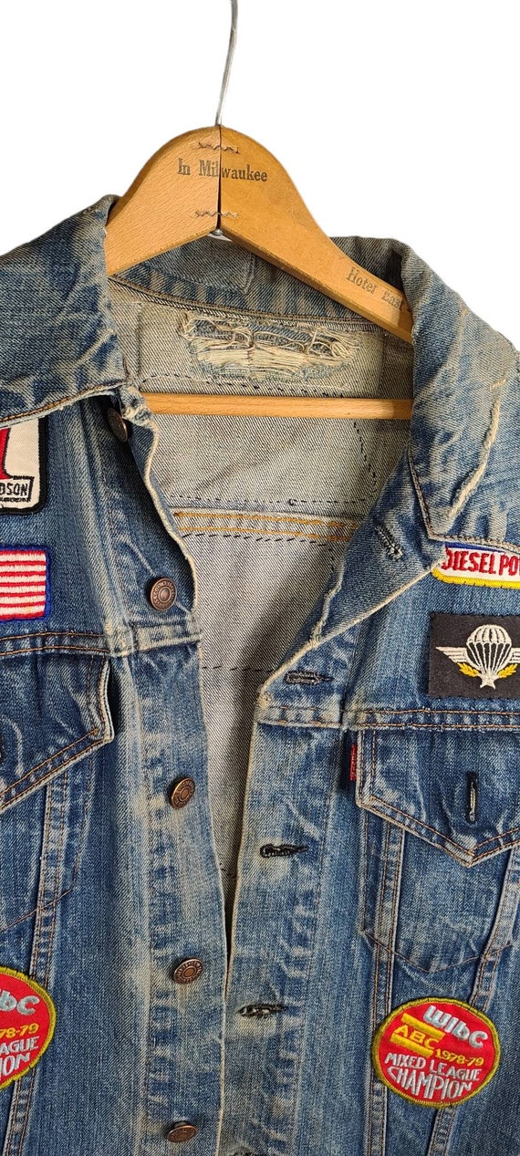 Levis Vintage Big E Jacket W/ Harley Davidson Pat… - image 10