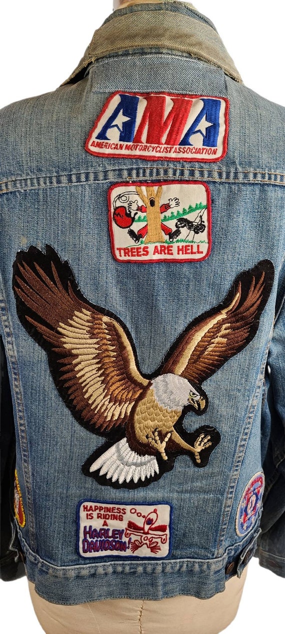 Levis Vintage Big E Jacket W/ Harley Davidson Pat… - image 3