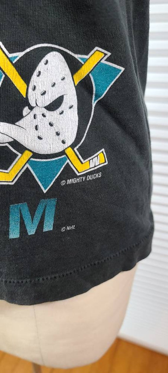 Vtg 90s mighty ducks anaheim quack attack hockey ice nhl shirt tee gray 2xl  competitor