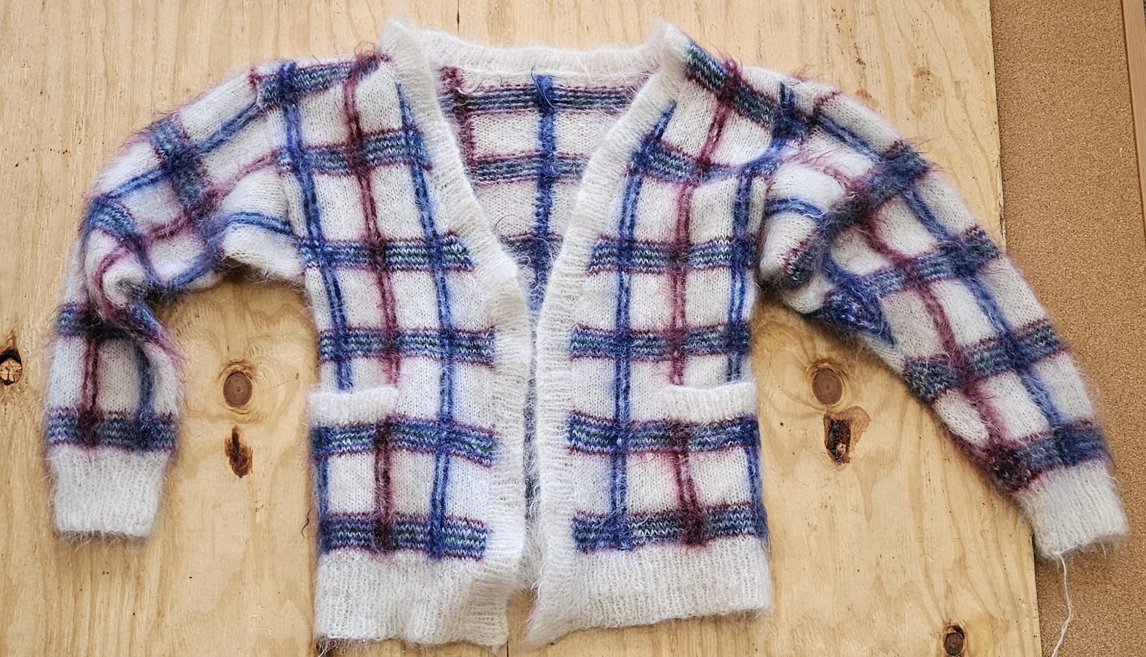 1980s/early 90s Angora Wool Blend Mohair Cardigan. Unique