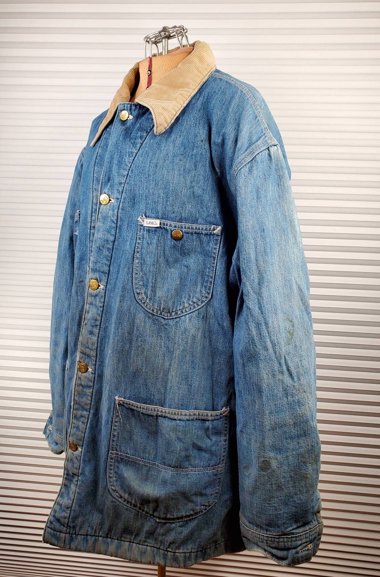 Vintage 1970's Lee Denim Chore Coat. LARGE/XL. 4 Pockets. Etsy Israel