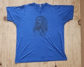 Men's XL 1970s/80s 'Jesus Laughing' Graphic Paper Thin T Shirt