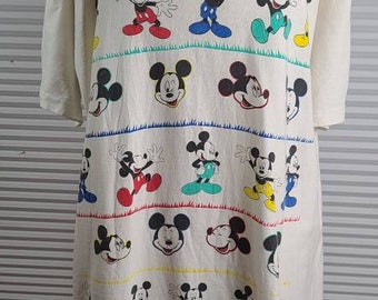 Mickey Mouse Vintage XL Single Stitch T Shirt. Mickey In Various Colorful Outfits and With Different Poses. Full of Vintage Energy!