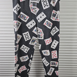 Pantalones medianos de algodón para hombre de los años 90 de Disney Wear. Banda elástica perfecta. Juego de cartas con tema de Disney