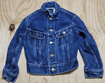 1980s Kids Size 8 Lee Denim Button Up Light Jacket