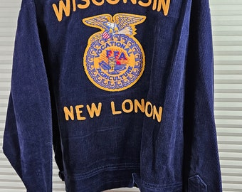 Veste pour homme FFA New London WI vintage en velours côtelé