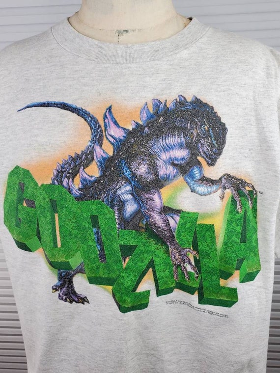 1998 Godzilla Youth Large. Single Stitch. Rare Co… - image 2