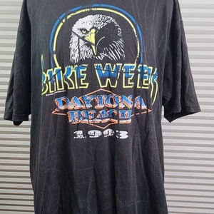 Daytona Beach 1993 Bike Week True Vintage XL T-Shirt. Coole Landkarten Grafik Auf Vorder- und Rückseite. Siehe Fotos. Winziges Loch in der linken Achsel. Epische Grafik
