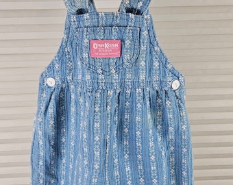 Oshkosh B'Gosh 3-6 Month Old Patterned Overalls. Bow Tie On Back.